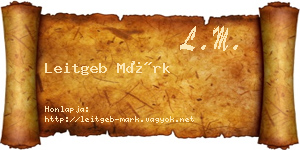 Leitgeb Márk névjegykártya